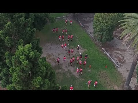 練習の分析にドローンを